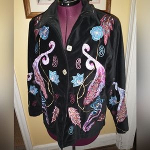 Unique Appliqued Velour Jacket